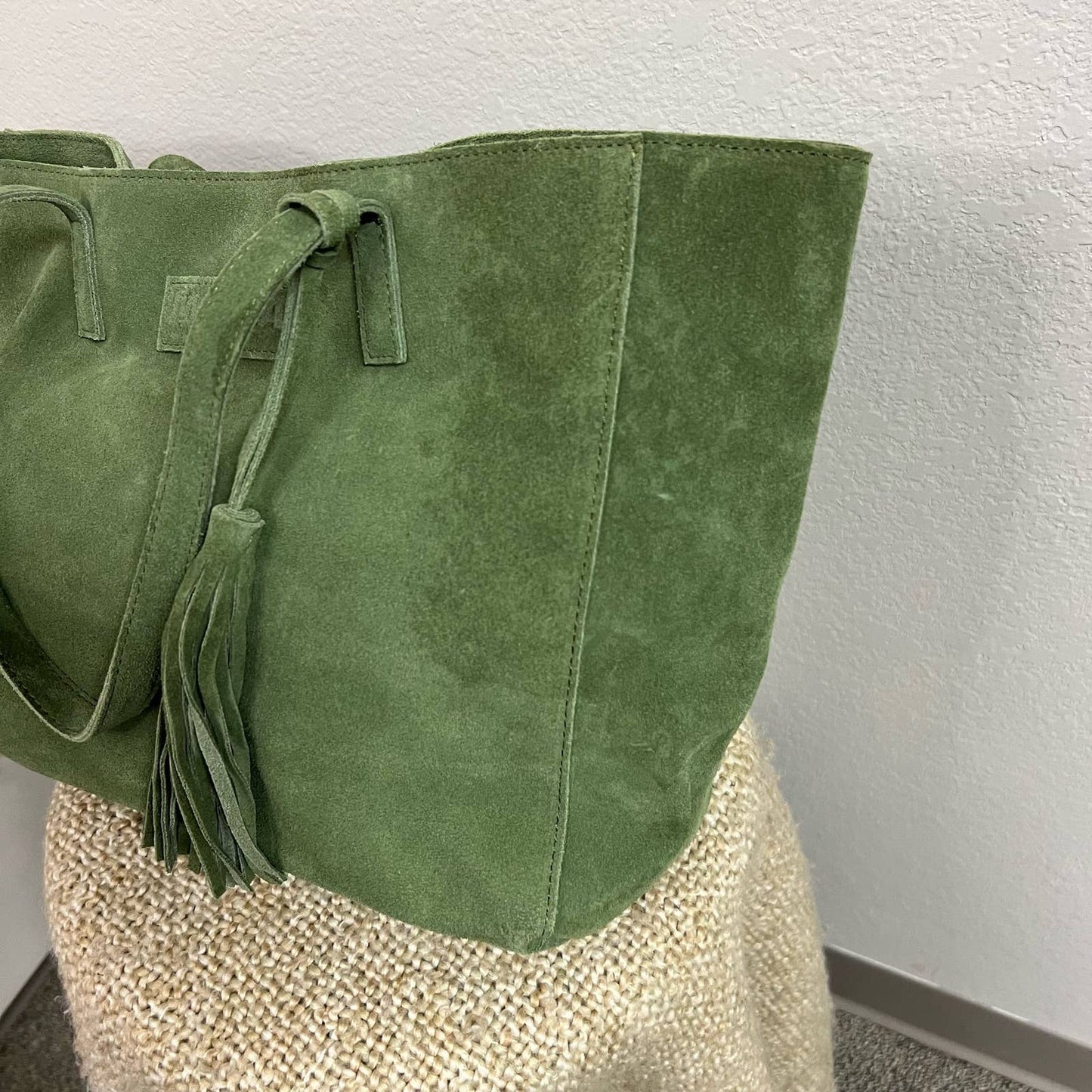 M.I.L.A.'s Suede Tote Bag, forest green