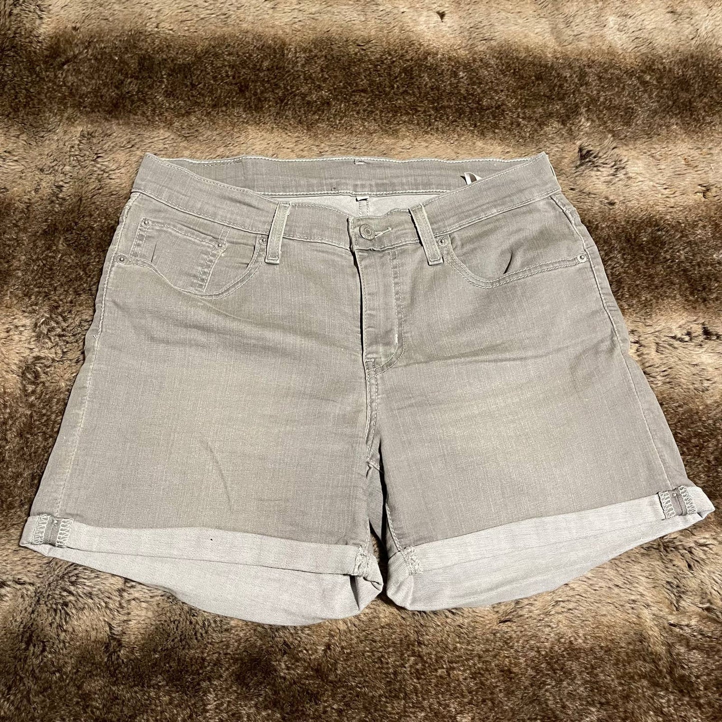 Levi's, Grey Denim Mid-length shorts, women's 30