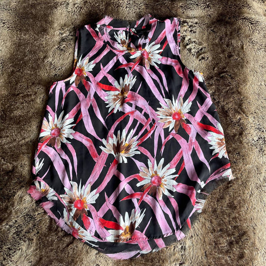 Who What Wear, floral sleeveless polyester top, women's XS