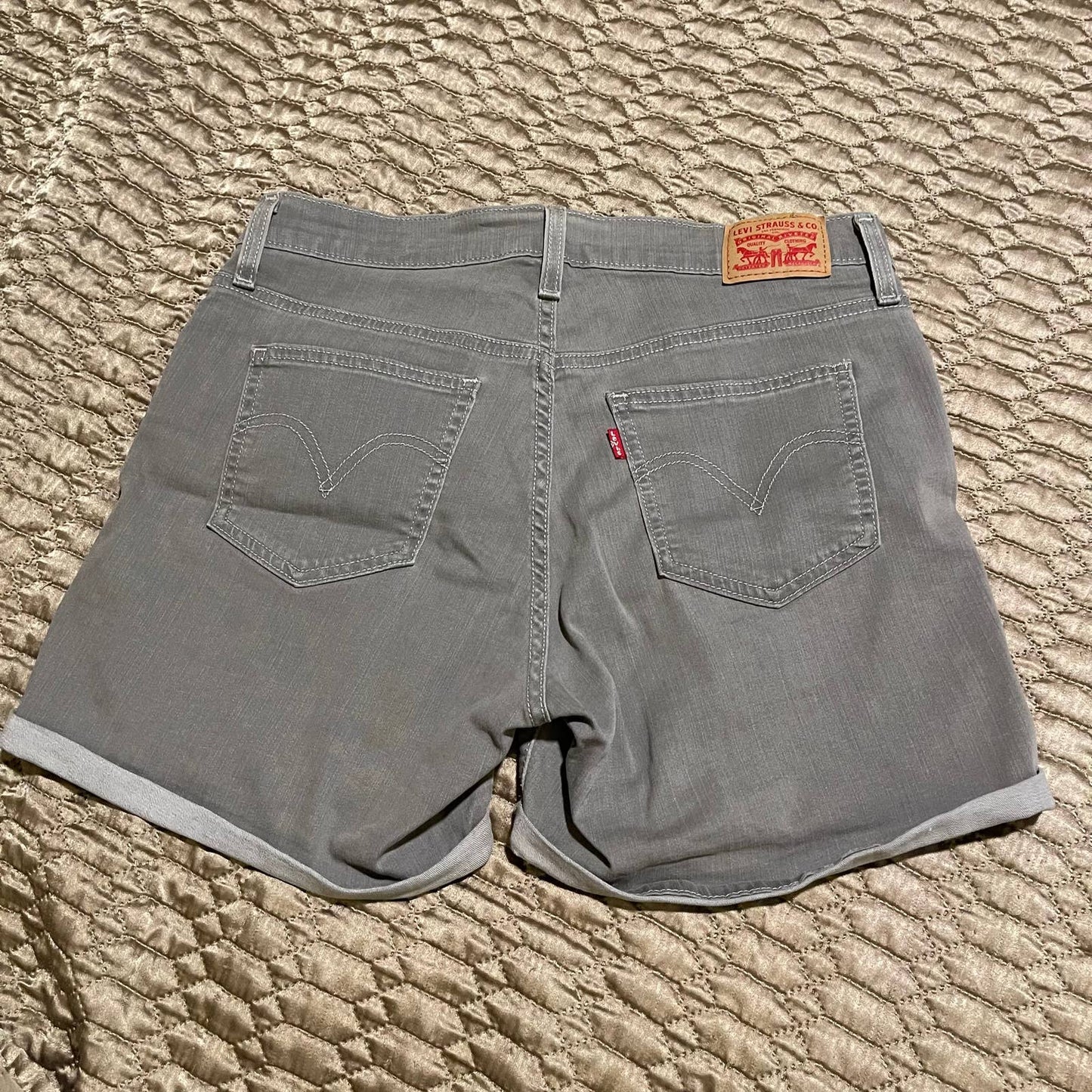 Levi's, Grey Denim Mid-length shorts, women's 30