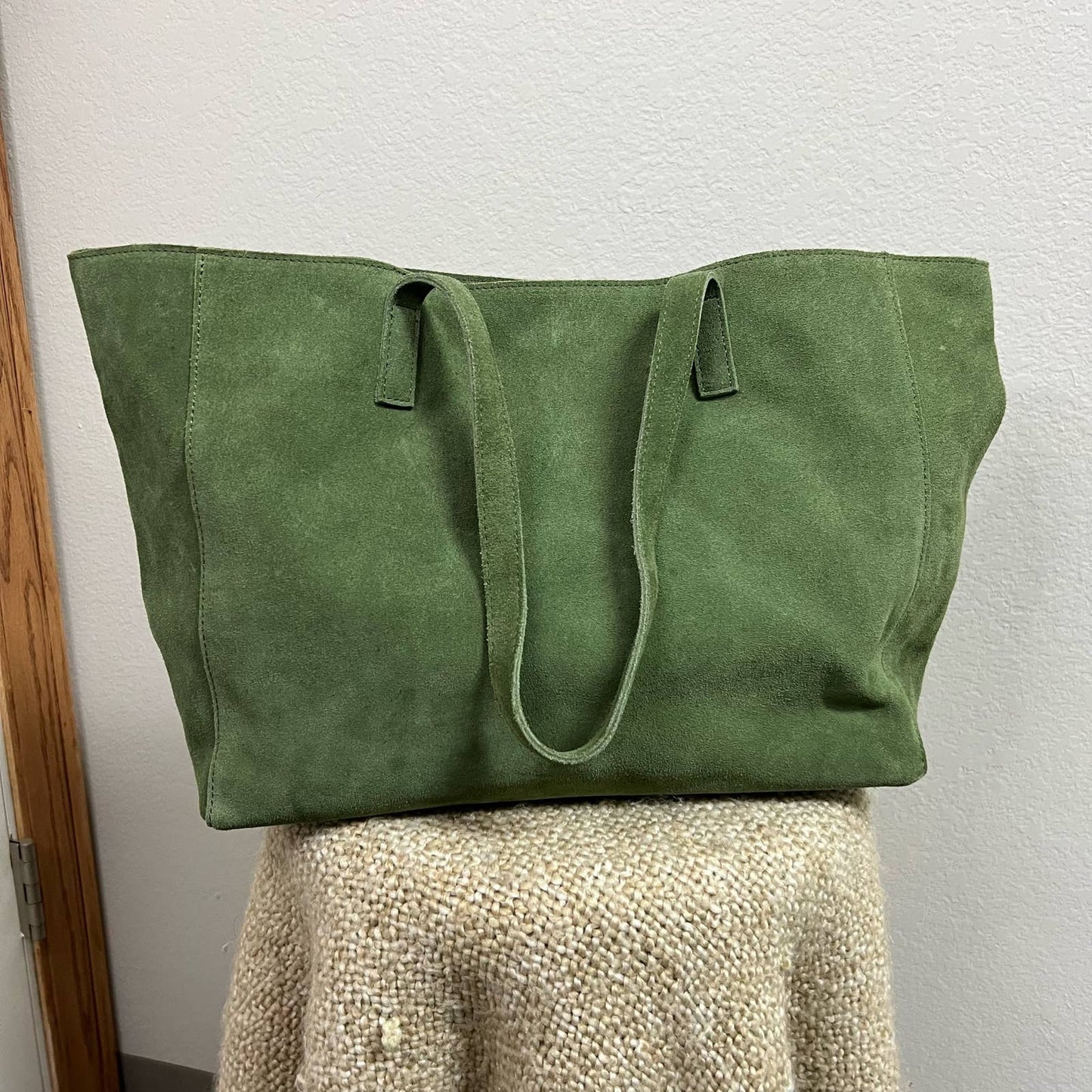 M.I.L.A.'s Suede Tote Bag, forest green