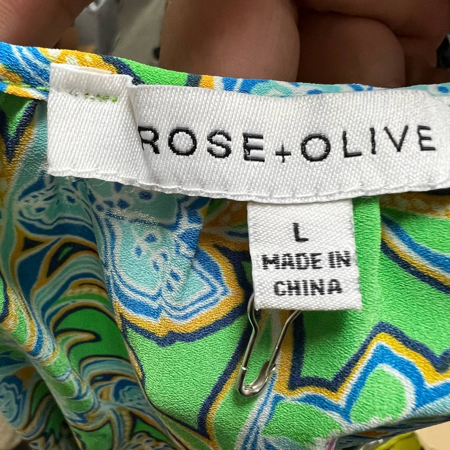 Rose+Olive, bright print work top, large