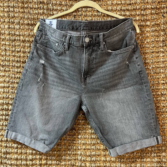 H&M, Slim fit gray denim shorts, men's 34