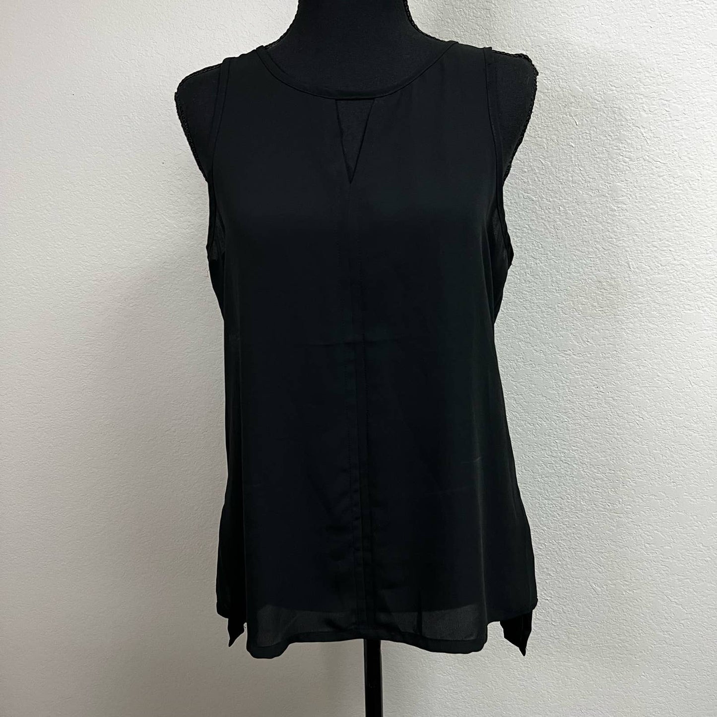 Express, black flowy work wear top, small