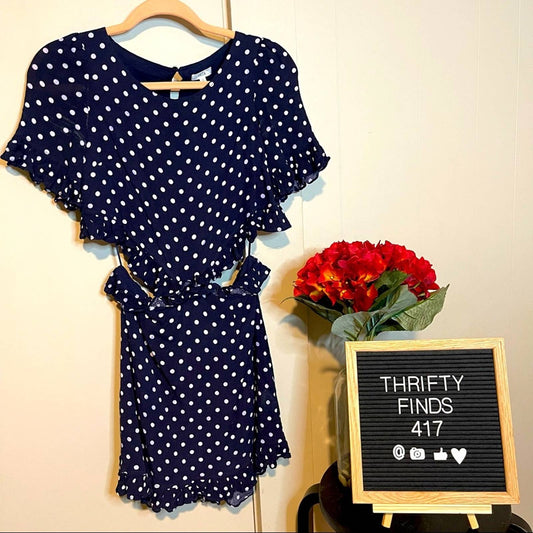 Lucca polka dot cut out mini dress