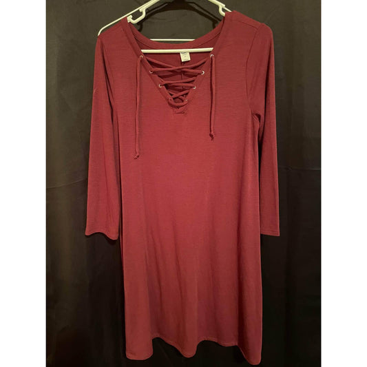 Old navy knee length maroon dress, women’s Medium